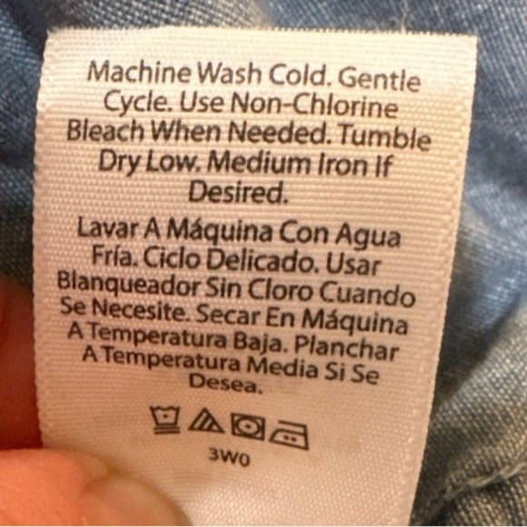 Wonder Nation Brand Light Blue Color Button-Down Shirt Cotton Boy's Size XXL(18) - Picture 11 of 11